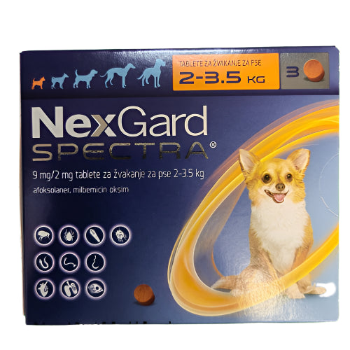 Nexgard spectra protiv unutrašnjih i spoljnih parazita