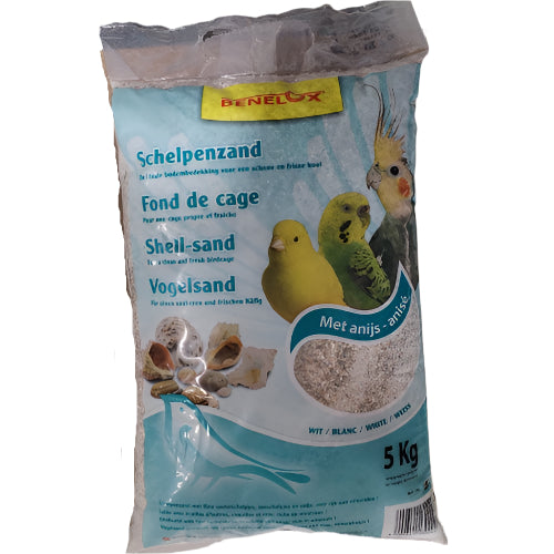 Benelux Shell-Sand 5 kg – Prirodni pesak od drobljenih školjki za ptice