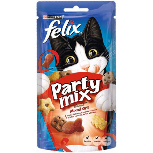 Felix Party Mix 60 g - Govedina, Piletina, Losos