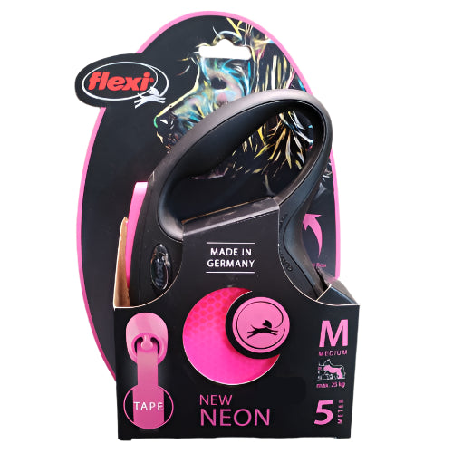 Flexi New Neon M – Automatski povodac (5 m traka)