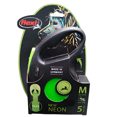 Flexi New Neon M – Automatski povodac (5 m traka)