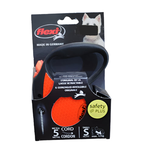 Flexi New Neon S Cord 5 m – Neon narandžasti povodac za pse