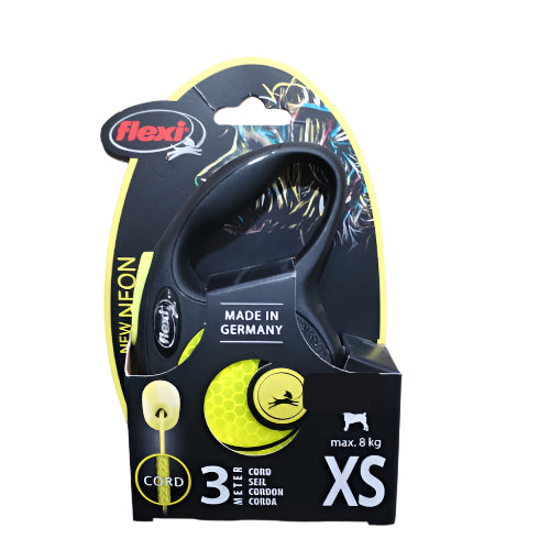 Flexi New Neon XS Cord – Automatski Povodac (3m, Neon Žuti)