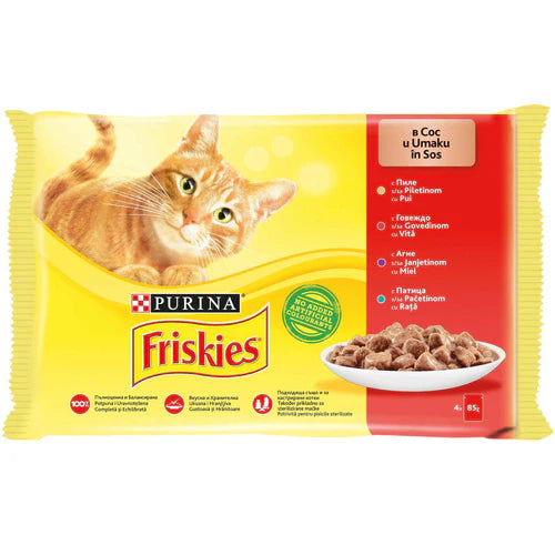 Friskies 4x85 g - Piletina, Govedina, Jagnjetina, Pačetina U Sosu