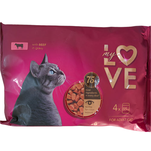 My Love Sos za Mačke 4x85g - Sočni Komadići Mesa u Ukusnom Sosu