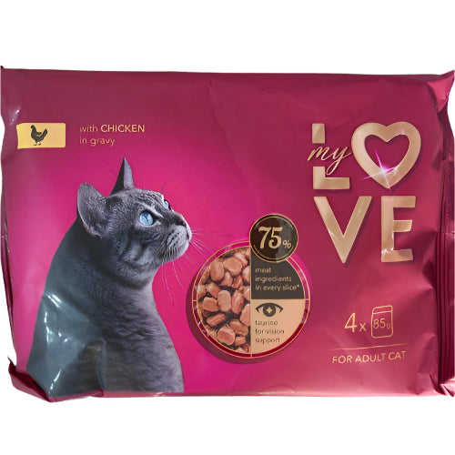 My Love Sos za Mačke 4x85g - Sočni Komadići Mesa u Ukusnom Sosu