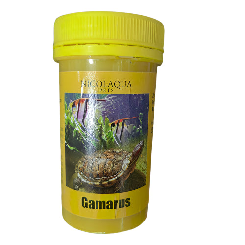 Nicolaqua Pets Hrana za Ribice i Kornjače - Tetra Mix, Gammarus, Alga Spirulina i Tubifex 120ml i 60ml