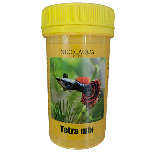 Nicolaqua Pets Hrana za Ribice i Kornjače - Tetra Mix, Gammarus, Alga Spirulina i Tubifex 120ml i 60ml
