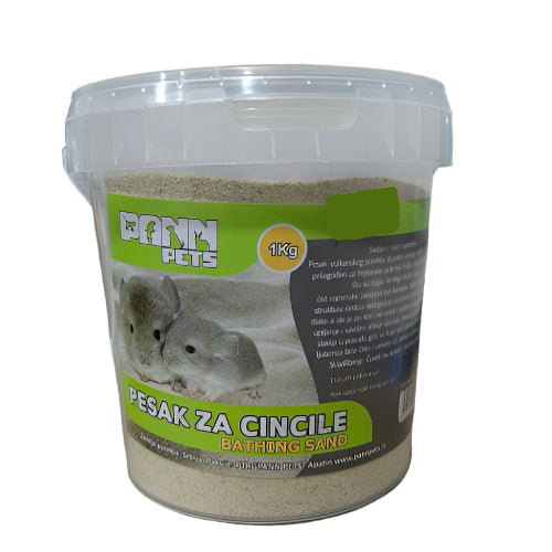 PannPets prirodni pesak za činčile 1 kg – čist mineralni pesak za kupanje i higijenu