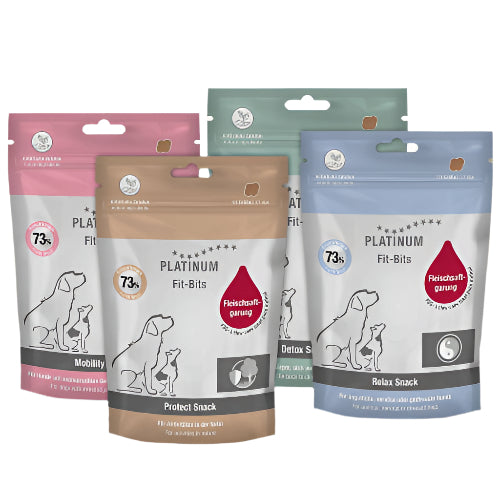 PLATINUM Fit-Bits Variety Pack – Zdrave funkcionalne poslastice za pse (4 vrste)