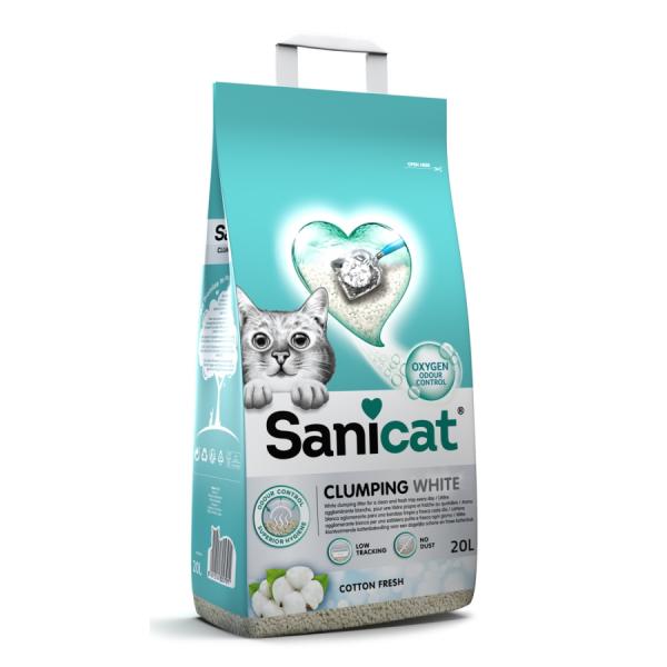 Sanicat Clumping White Cotton 20 Litra Higijenski Posip