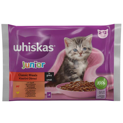 Whiskas 4x85 g - Junior Govedina U Sosu