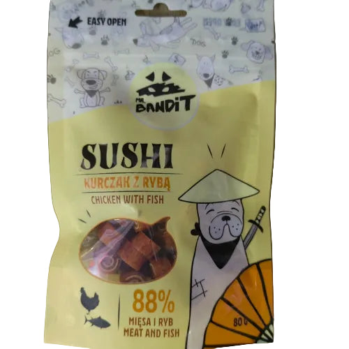 Bandit Sushi piletina i riba 80 g – poslastica za pse