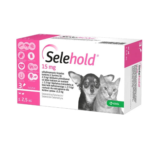 Selehold Cat 15 mg – za mačke do 2,5 kg